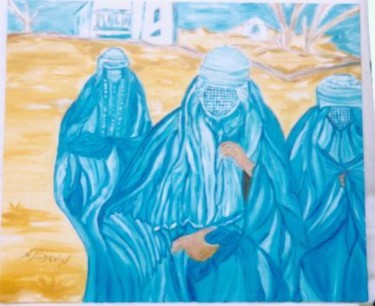 Peinture intitulée "les afghanes" par Nadine Poidevin, Œuvre d'art originale