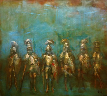 Painting titled "Tournament" by Shamil Nadrov, Original Artwork, Oil