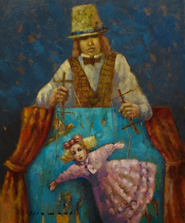 Peinture intitulée "Puppeteer" par Shamil Nadrov, Œuvre d'art originale, Huile