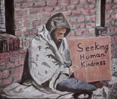 Malerei mit dem Titel "Homeless 2" von Nadya Abrous, Original-Kunstwerk, Acryl