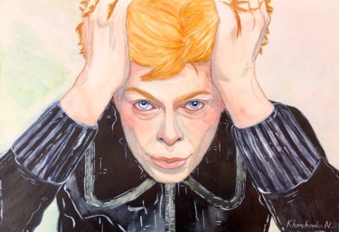 Schilderij getiteld "Portrait of David B…" door Hope Kharchenko, Origineel Kunstwerk, Aquarel