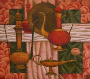 Painting titled "Oriental still life" by Nadya Egorova, Original Artwork, Oil