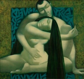 Pittura intitolato "Lovers" da Nadya Egorova, Opera d'arte originale, Olio