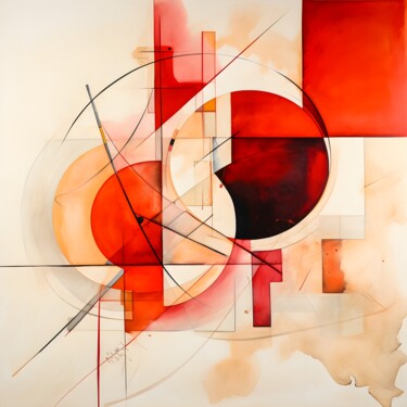 Картина под названием "Red expression #000…" - Nadya Lem, Подлинное произведение искусства, Цифровая живопись