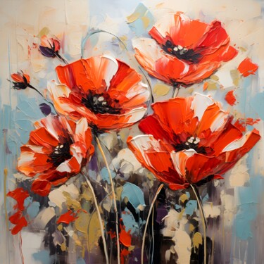 Arte digitale intitolato "Poppies. Impression…" da Nadya Lem, Opera d'arte originale, Pittura digitale