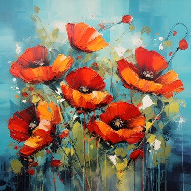Digital Arts titled "Magic flowers" by Nadya Lem, Original Artwork, Digital Painting