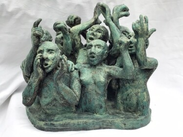Sculptuur getiteld "Révolte" door Nadya Louafi, Origineel Kunstwerk, Terra cotta