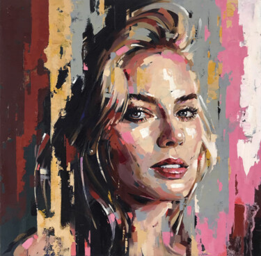 Peinture intitulée "Margot Robbie oil a…" par Nadya Mamonova, Œuvre d'art originale, Huile