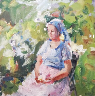 Painting titled "Grandmother" by Nadya Syabro, Original Artwork, Oil