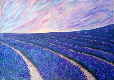 Painting titled "Lavender dreams" by Nadezhda Ivanova, Original Artwork, Oil