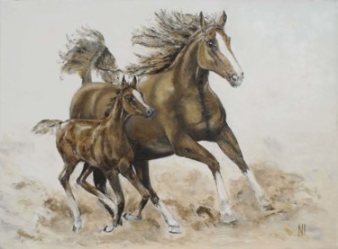 绘画 标题为“Horses” 由Надежда Иванова, 原创艺术品, 油