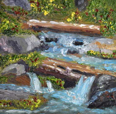 Malerei mit dem Titel "Spring Streams Land…" von Nadyalerm, Original-Kunstwerk, Öl