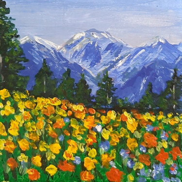 Painting titled "Californian Poppy L…" by Nadyalerm, Original Artwork, Acrylic