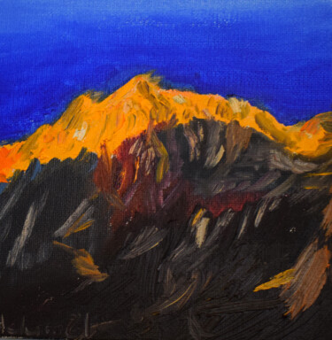 Картина под названием "Annapurna Mount" - Nadyalerm, Подлинное произведение искусства, Масло