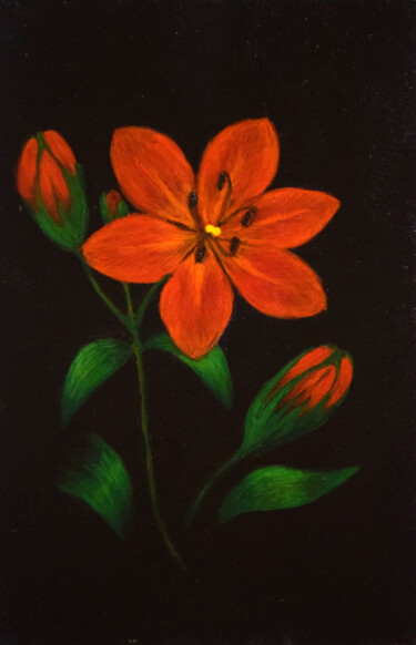 Painting titled "Lily" by Nadyalerm, Original Artwork, Tempera