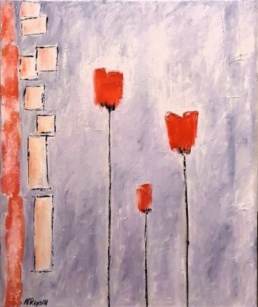 Painting titled "Tulipes" by Nadya Rigaill, Original Artwork, Oil