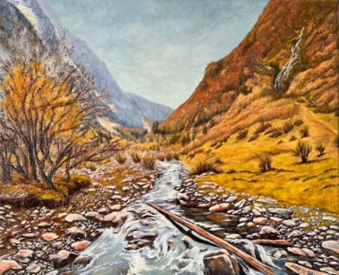 Painting titled "Au pied du lac d'OO…" by Nadya Rigaill, Original Artwork, Oil