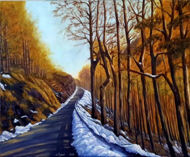 Painting titled "Route des Pyrénées…" by Nadya Rigaill, Original Artwork, Oil