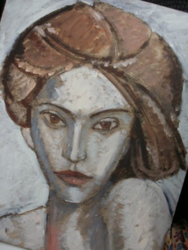 Painting titled "Julis" by Nadya C., Original Artwork, Oil Mounted on Wood Panel