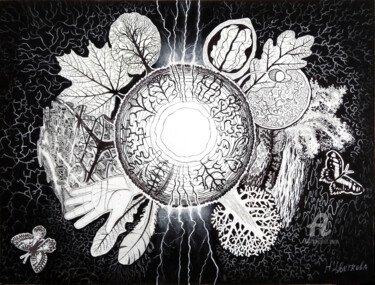 「Линии жизни. Замысе…」というタイトルの絵画 Надежда Цветковаによって, オリジナルのアートワーク, アクリル 段ボールにマウント