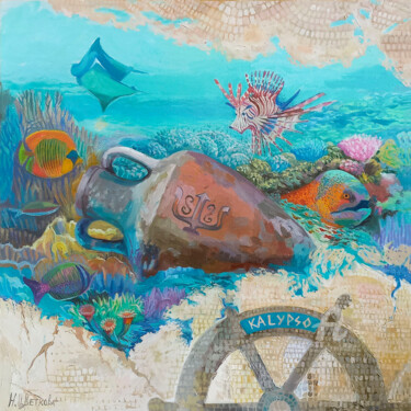 绘画 标题为“Сокровища морей. Ку…” 由Надежда Цветкова, 原创艺术品, 油 安装在纸板上