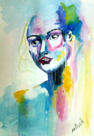 Painting titled "face" by Nafis, Original Artwork