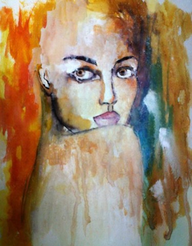Painting titled "face 5" by Nafis, Original Artwork
