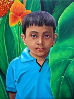 Painting titled "boy" by Murali Nagapuzha, Original Artwork