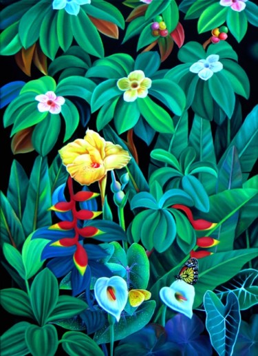 Peinture intitulée "foliage2-low.jpg" par Murali Nagapuzha, Œuvre d'art originale