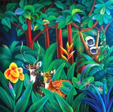 Painting titled "wild-series-4x4-low…" by Murali Nagapuzha, Original Artwork