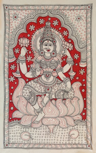 Malerei mit dem Titel "Lakshmi is the godd…" von Nagarao Rao, Original-Kunstwerk, Pigmente