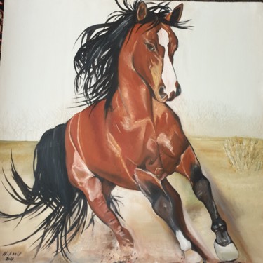 Malerei mit dem Titel "Brown" von Melody Annie Kachani, Original-Kunstwerk, Öl