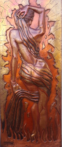 Sculpture titled "sur mes pas" by Nagartqueen, Original Artwork, Metals