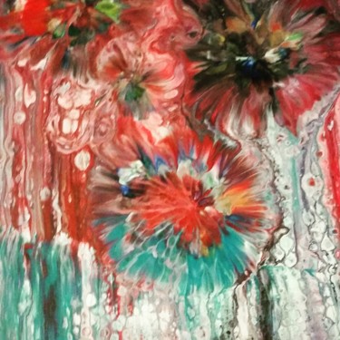 Painting titled "Fleurs" by Nagwa Safey, Original Artwork, Acrylic