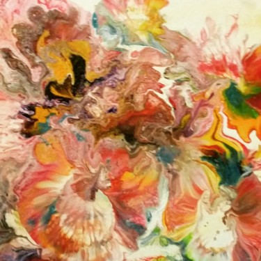 Painting titled "Fantastique flowers" by Nagwa Safey, Original Artwork, Acrylic