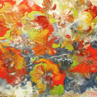 Ζωγραφική με τίτλο "La rêve de fleurs" από Nagwa Safey, Αυθεντικά έργα τέχνης, Ακρυλικό