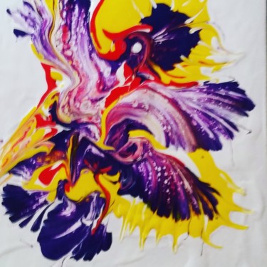 Peinture intitulée "Colibri" par Nagwa Safey, Œuvre d'art originale, Acrylique