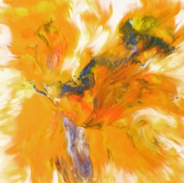 Painting titled "Fleurs en eclission" by Nagwa Safey, Original Artwork, Acrylic