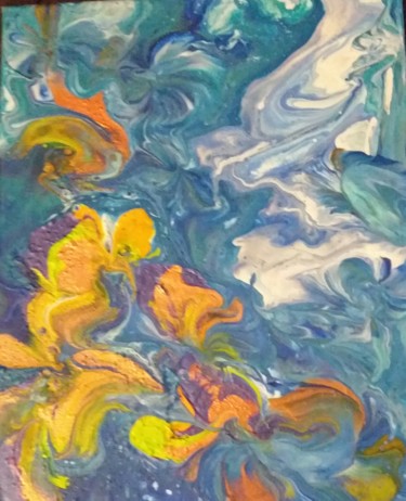 Pittura intitolato "Plongeon" da Nagwa Safey, Opera d'arte originale, Acrilico