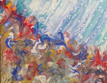 Malerei mit dem Titel "Faune abyssale" von Nagwa Safey, Original-Kunstwerk, Acryl