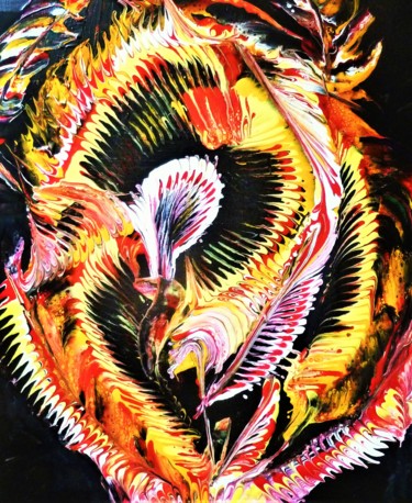 Orchidées étrange bizarre Peinture intitulée "Orchidées étrange b…" par Nagwa Safey, Œuvre d'art originale, Acrylique