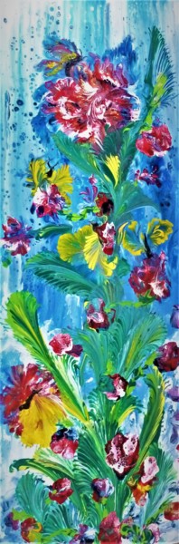 Painting titled "fleurs elegante" by Nagwa Safey, Original Artwork, Acrylic