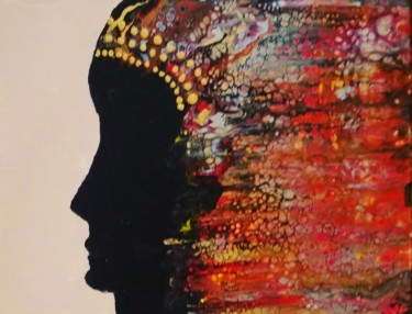 Peinture intitulée "Le regard et de la…" par Nagwa Safey, Œuvre d'art originale, Acrylique