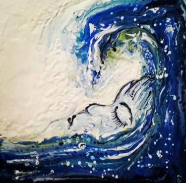 Malerei mit dem Titel "Dans le vague d'une…" von Nagwa Safey, Original-Kunstwerk, Acryl