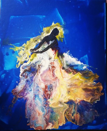 Peinture intitulée "Le movement dansé" par Nagwa Safey, Œuvre d'art originale, Acrylique