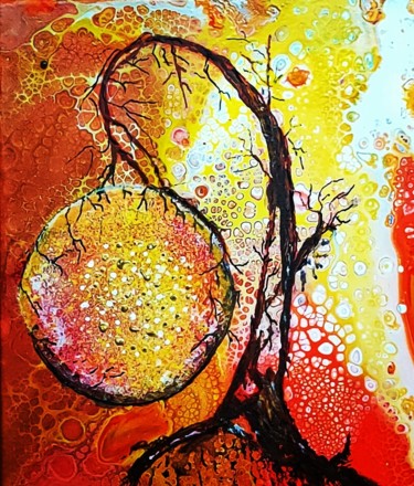 Картина под названием "Arbre de la lumière" - Nagwa Safey, Подлинное произведение искусства, Акрил