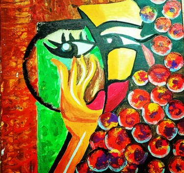 Peinture intitulée "Schématisation" par Nagwa Safey, Œuvre d'art originale, Acrylique