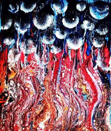 Peinture intitulée "Tombé du ciel" par Nagwa Safey, Œuvre d'art originale, Acrylique