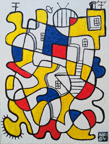 Pintura intitulada "LES PRIMAIRES 1" por Nagy Peter, Obras de arte originais, Acrílico