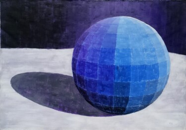 Painting titled "THE BLUE SPHERE" by Nagy Peter, Original Artwork, Gouache